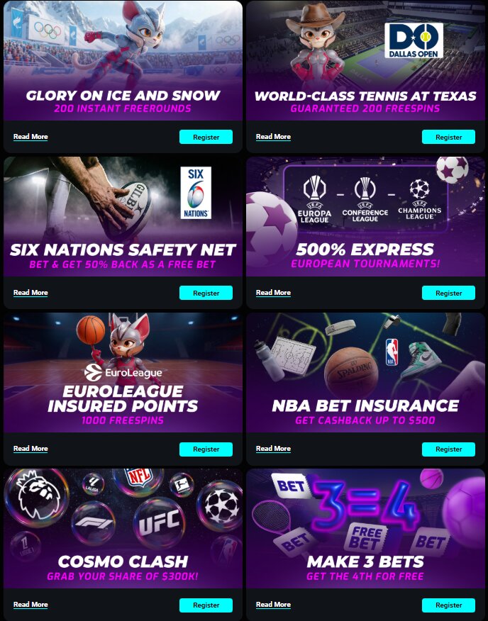 Προσφορές Cosmobet Sportsbook